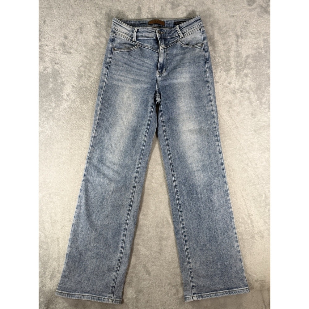Judy Blue Jeans Womens 7/28 Front Yoke Retro Wide Leg Stretch